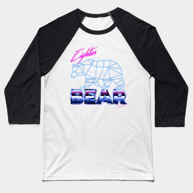 eighties bear Baseball T-Shirt by JayGeeArt